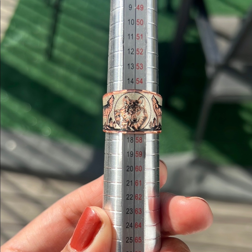 Copper Wolf Design Ring - image 1